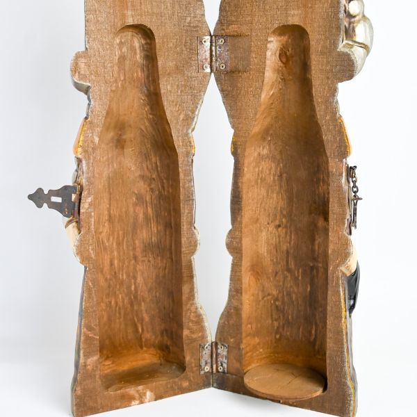 スペイン ワインボトルケース OURO社 木彫 木製飾りケース ドン・キホーテ 木彫_画像10