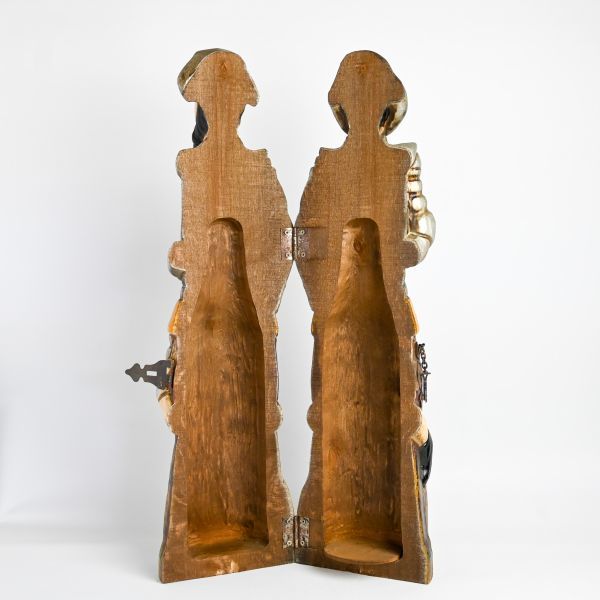 スペイン ワインボトルケース OURO社 木彫 木製飾りケース ドン・キホーテ 木彫_画像9
