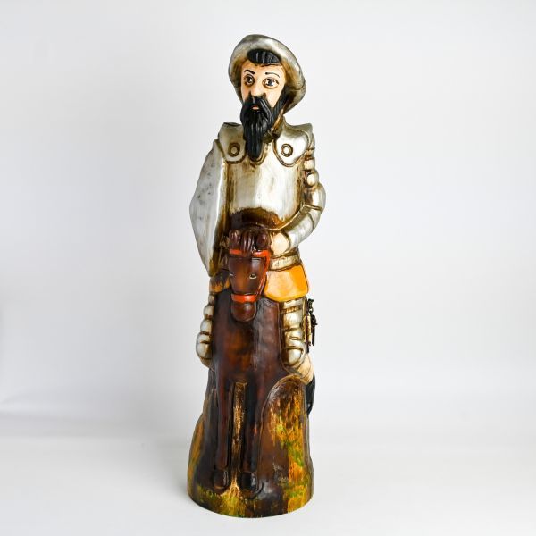 スペイン ワインボトルケース OURO社 木彫 木製飾りケース ドン・キホーテ 木彫_画像1