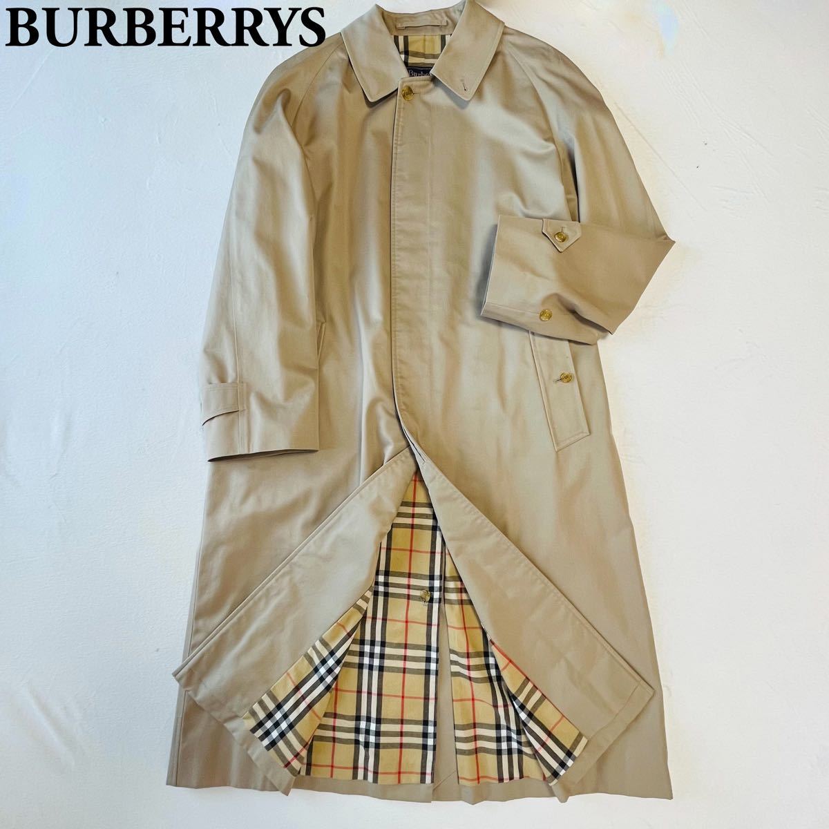 BURBERRY□ステンカラー□希少な裏地全面ノバチェック□アースカラー