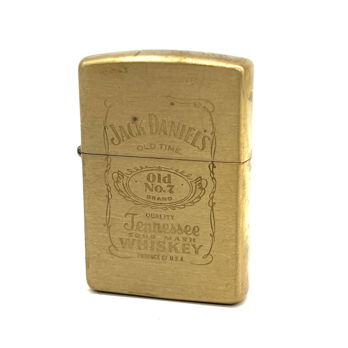 ■【未着火品】ZIPPO ジッポー JACK DANIEL'S ジャックダニエル SOLID BRASS ソリッドブラス インナーゴールド ゴールドインナー 1996年製_画像1