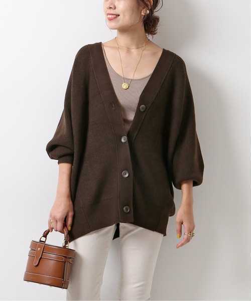  prompt decision new goods unused tag attaching Spick and Span Spick&Span one-side .V neck cardigan cardigan Brown Iena framework 