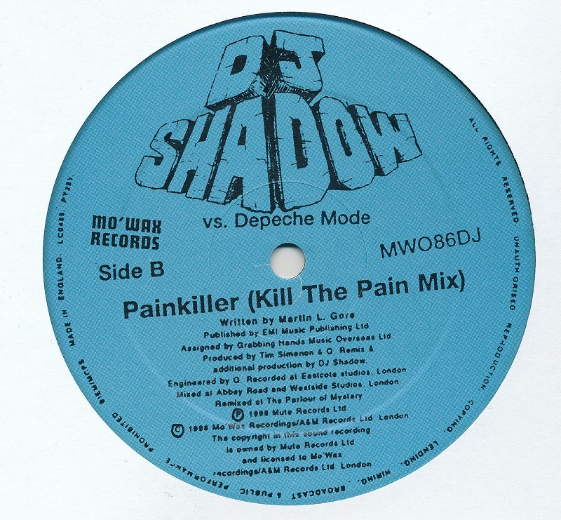 DJ Shadow / The Number Song / DJ Shadow vs. Depeche Mode / Painkiller /輸入盤/中古12インチ!!41124_画像4