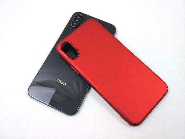 iPhone X/XS для жесткий чехол боковая сторона полный защита кейс ремешок на шею соответствует красный 