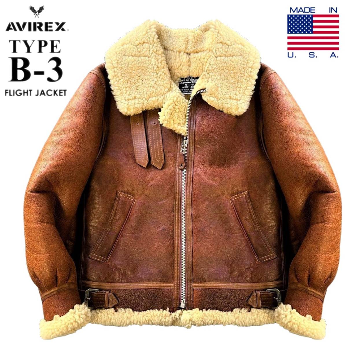 希少 限定 極美品 USA製 極暖! AVIREX アヴィレックス TYPE B-3 リアル