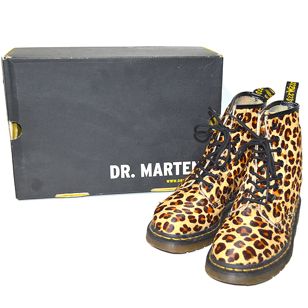 Dr.Martens ドクターマーチン 8ホール ブーツ レオパード ハラコ ...