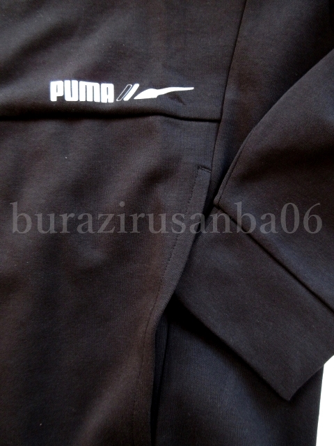 未使用 PUMA プーマ フルジップ スウェット パーカー フーディー スウェットパンツ 上下 セットアップ メンズ US/M 日本L相当 ブラック