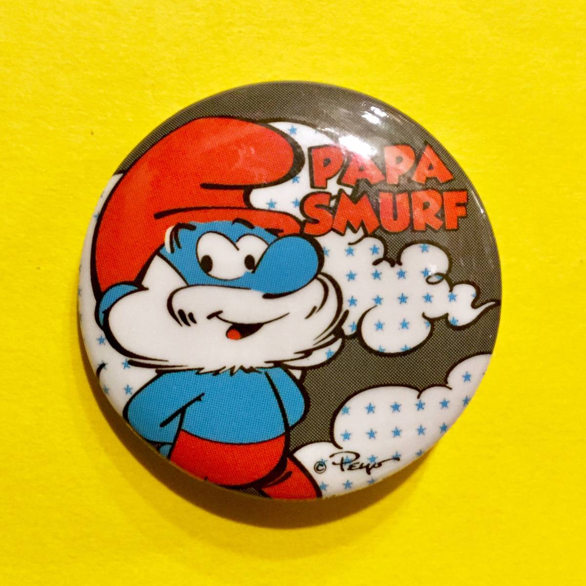 SMURFS Smurf can bachiNo. 02 Smurf .to papa Smurf b Laney Smurf can badge 