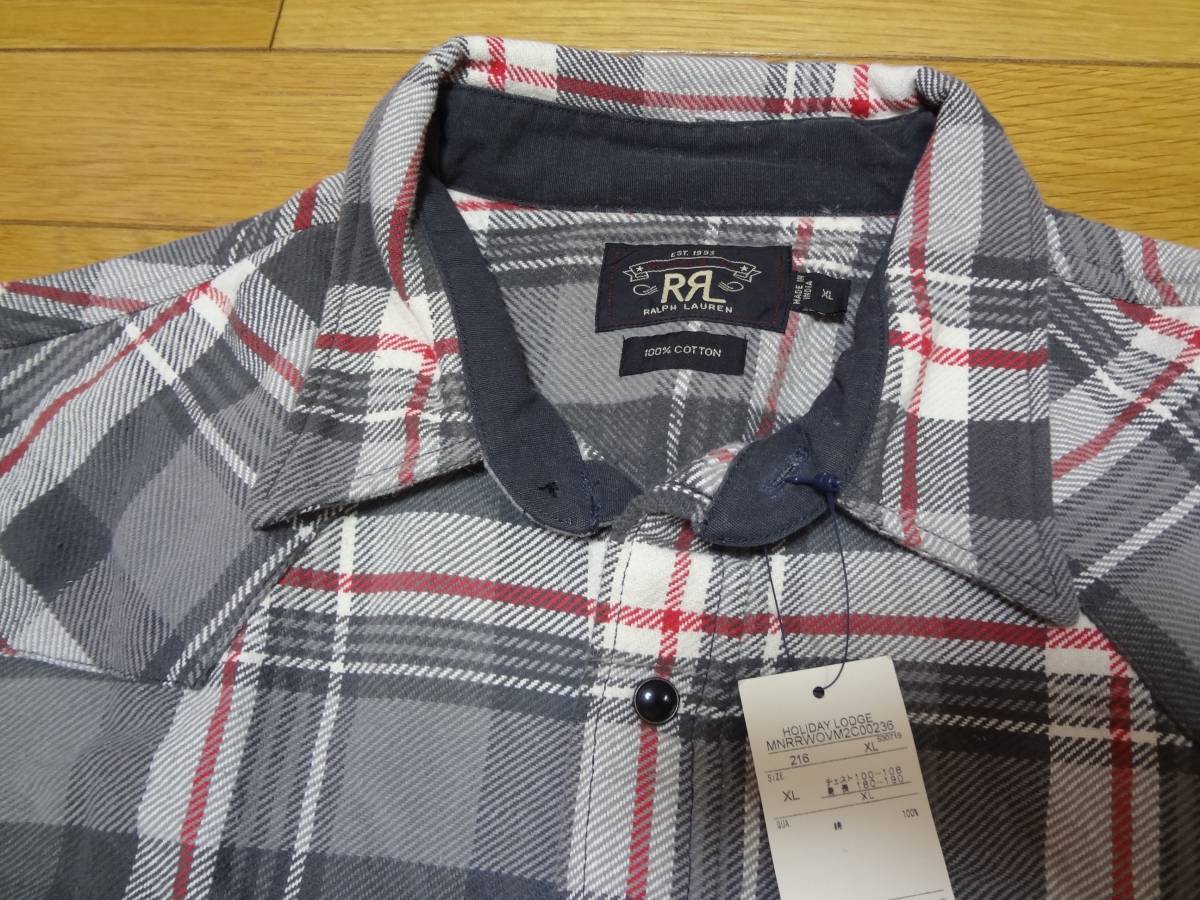 超 レア RRL ダブルアールエル L/S 長袖 ウェスタンシャツ XL ポロ ラルフローレン Polo by Ralph Lauren 新品 未使用品 デッドストック_画像3