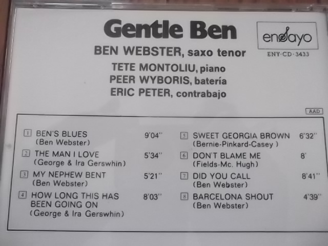 ★ベン・ウェブスター＋テテ・モントリュー・トリオ BEN WEBSTER＋TETE MONTOLIU TRIO_画像2