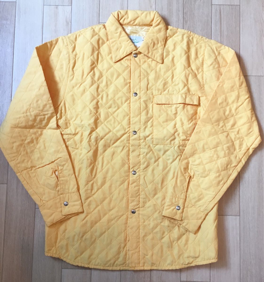 未使用「British Outdoor」キルティングシャツ 中綿 スナップボタン Yellow SIZE:M ヴィンテージ風 70's-80's_画像1