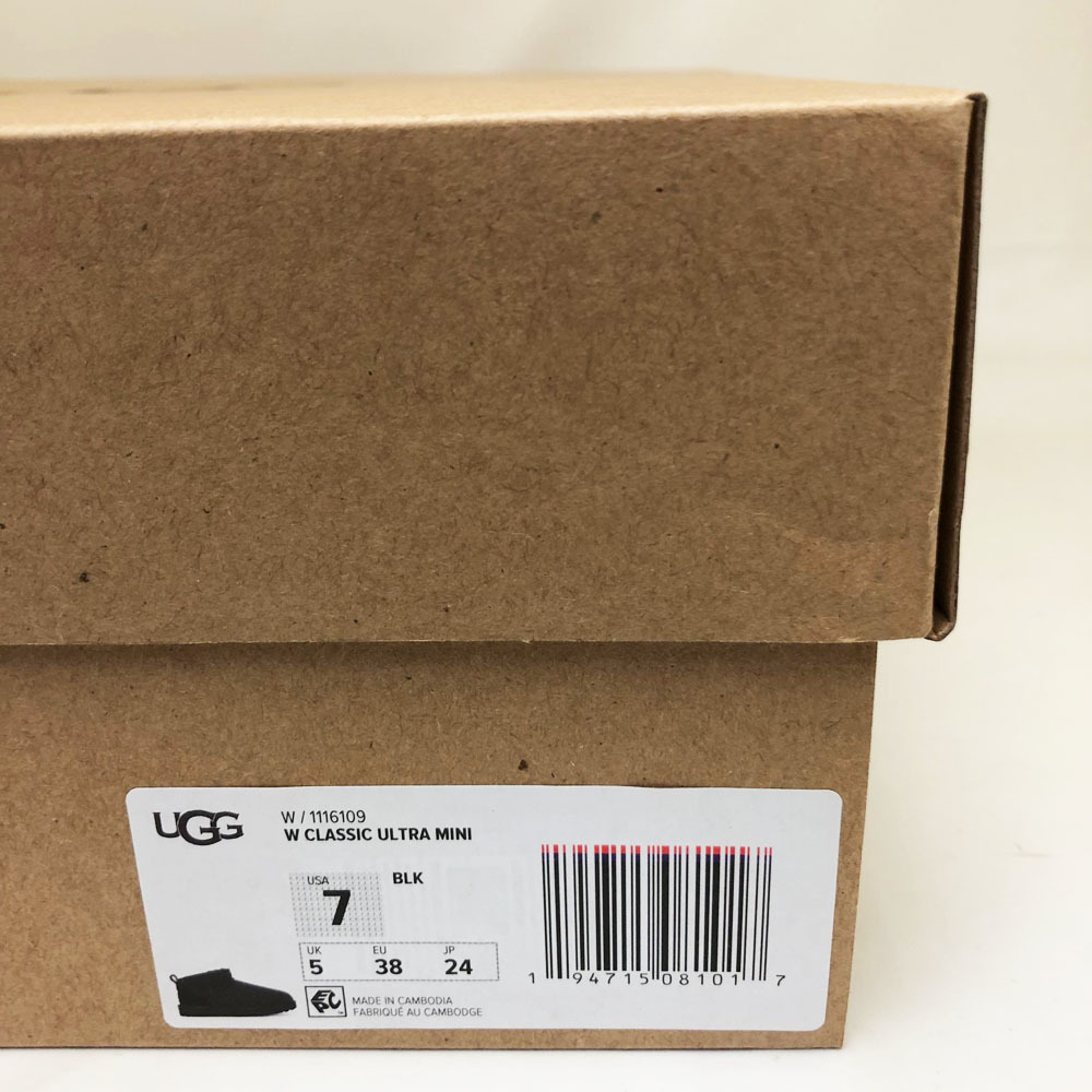 新品 UGG アグ レディースブーツ クラシック ウルトラミニ ブラック 24.0cm