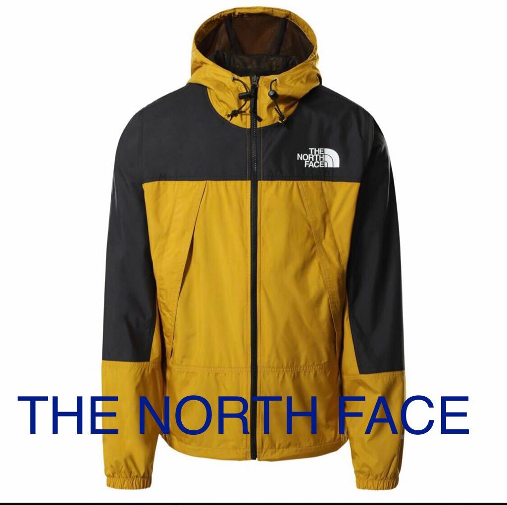 ■新品■THE NORTH FACE ／ザノースフェイス　W I ND JACKET フードジャケット 黒/ゴールドイエロー系　Mサイズ_画像1