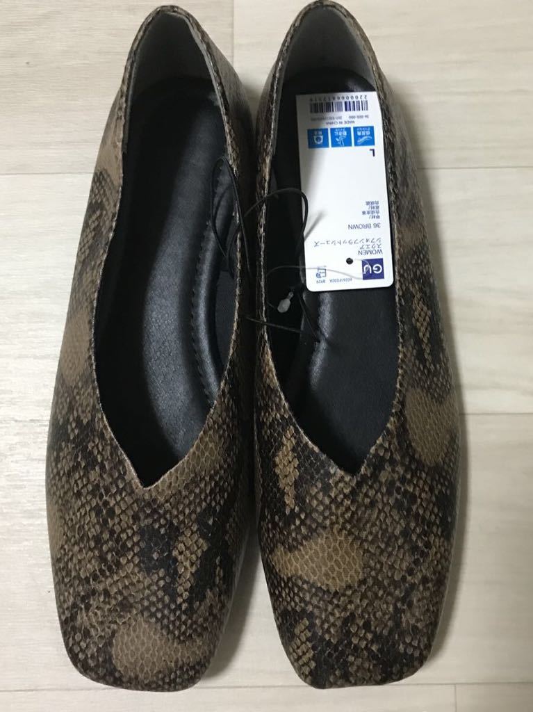 ヤフオク! 新品 GU スクエアシフォンフラットシューズ L GU スクエアシフォンフラットシューズ M オフホワイト
