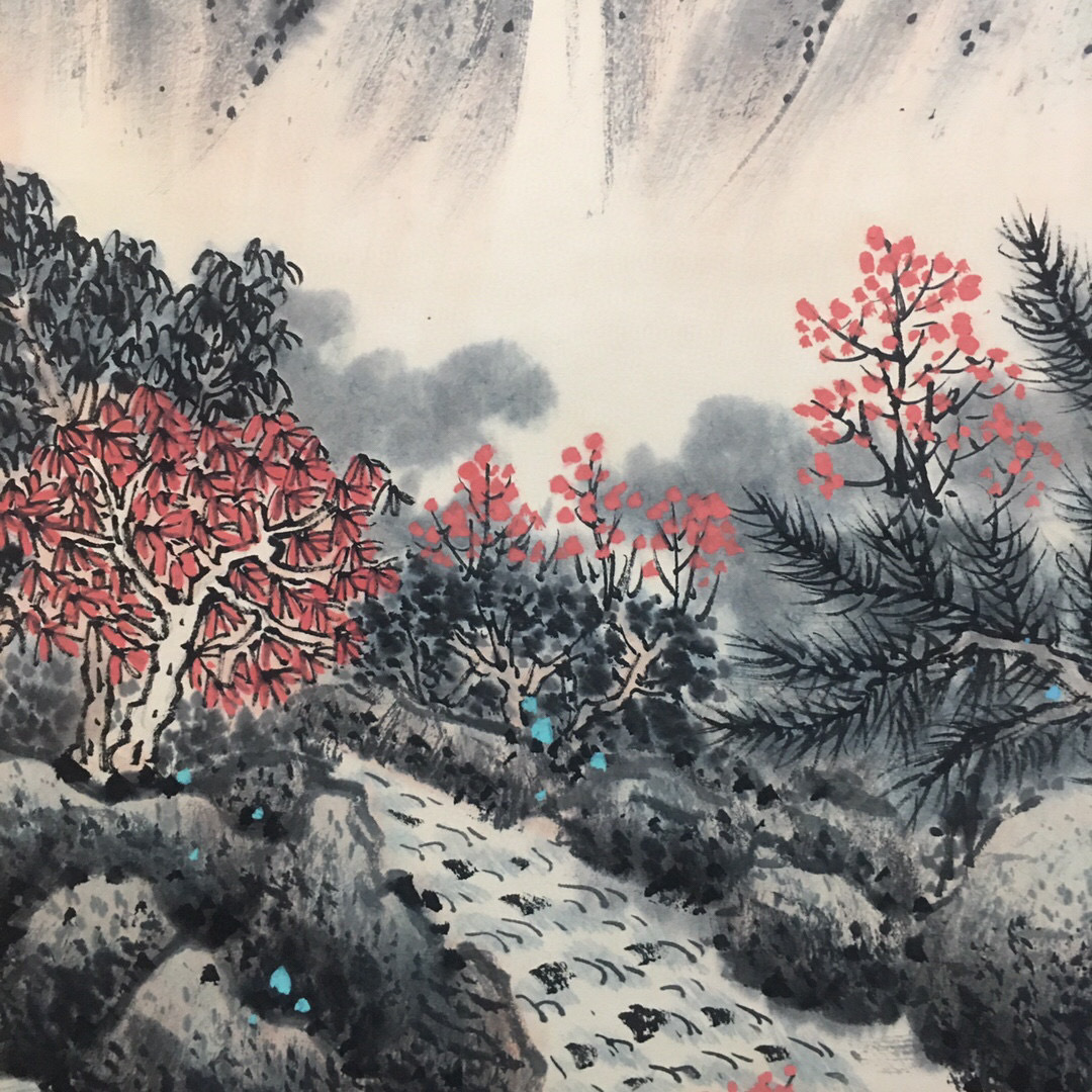 黄賓虹 四尺中堂画 山水画 肉筆紙本【中国字画】稀少物品 置物 古賞物