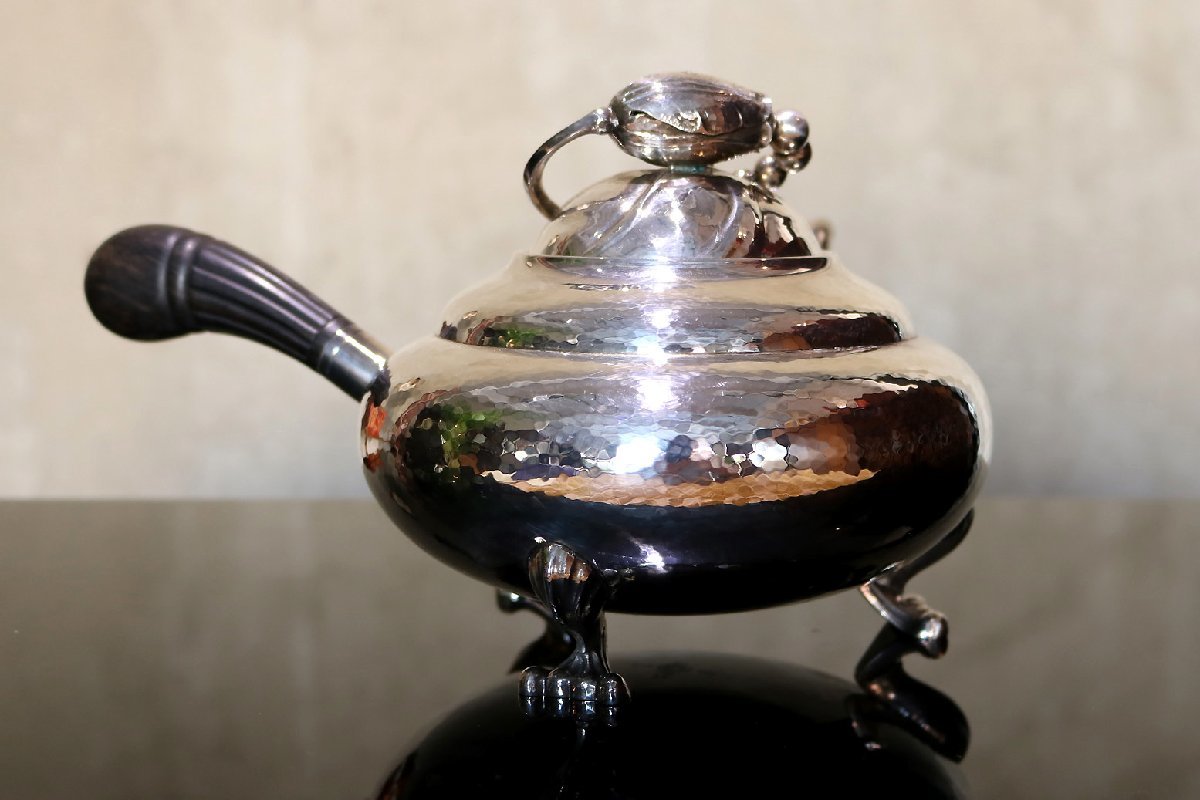 【開】『GEORG JENSEN (ジョージ・ジェンセン)』 スターリングシルバー(925S) BLOSSOM シルバーティーポット #12_画像4