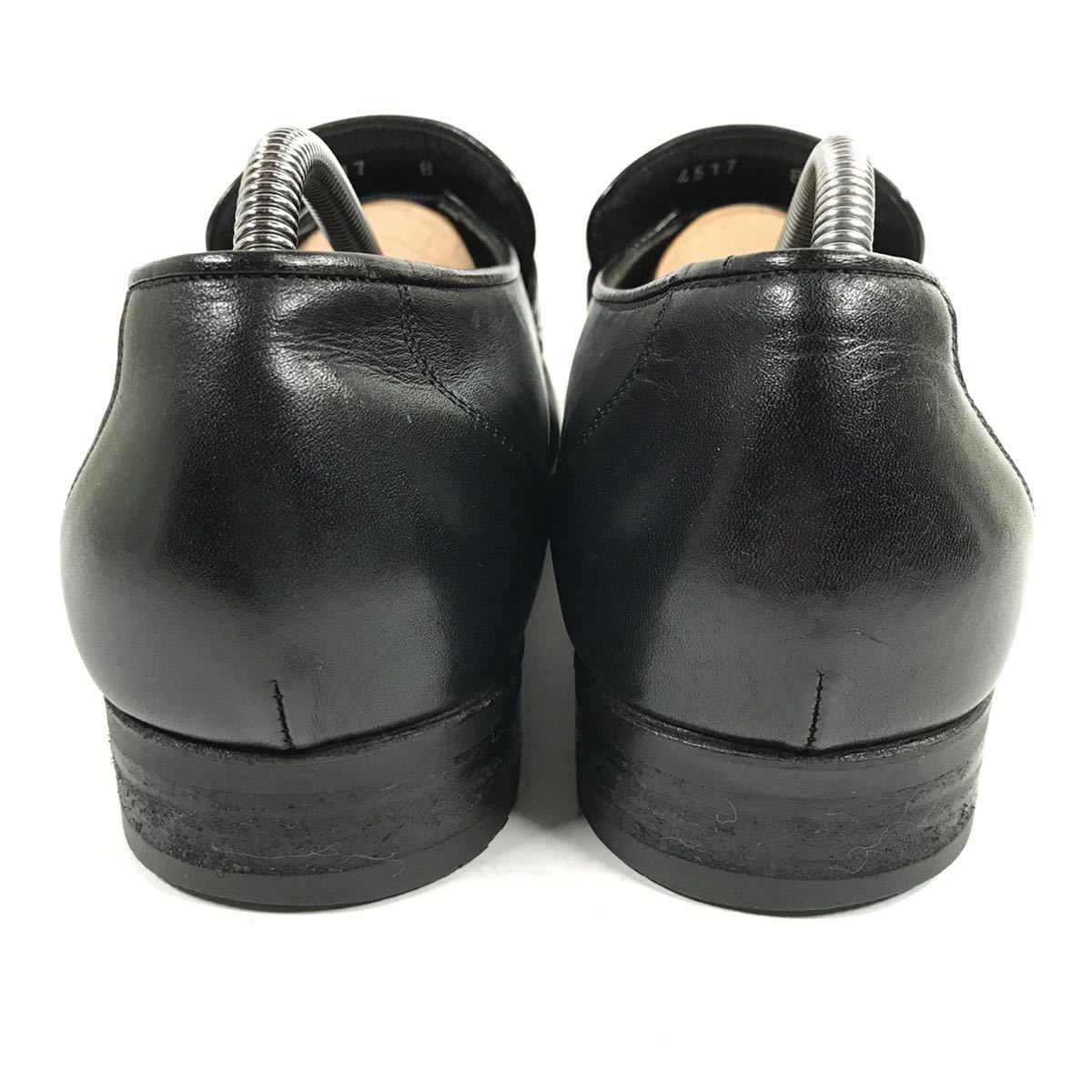 [a* тест -ni] подлинный товар a.testoni обувь 27cm чёрный o- -тактный нога bit Loafer бизнес обувь Ostrich . птица мужской сделано в Италии 8