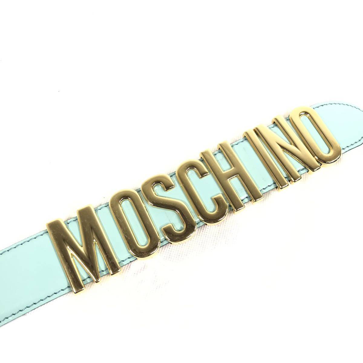 未使用品【モスキーノ】本物 MOSCHINO ベルト ロゴバックル 全長84cm 幅3.5cm 本革 レザー 女性用 レディース イタリア製 送料520円_画像2