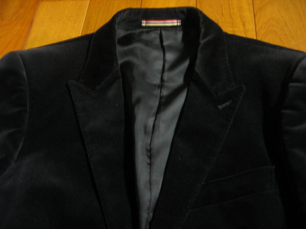  Paul Smith чёрный велюр жакет M выполненный в строгом стиле b453