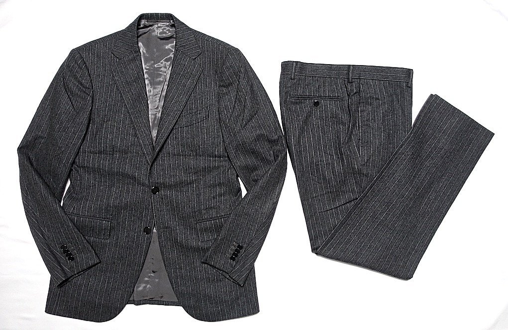 美品 BEAMS F ビームスエフ ウールカシミヤ フランネル ストライプ