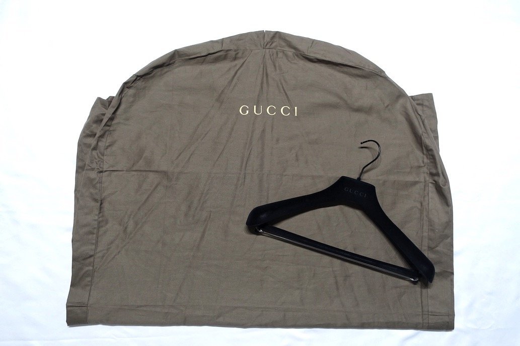 ハンガー付 定価40万 新品未使用 GUCCI グッチ GG柄裏地 チェック スーツ セットアップ ミケーレ期 473281 グレー ウール メンズ 50_画像10