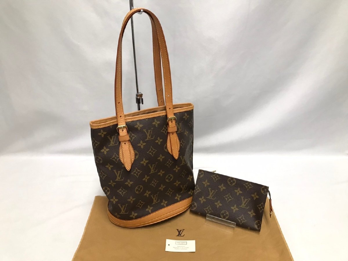 ♪LOUIS VUITTON ルイヴィトン M42238 モノグラム プチバケット ポーチ
