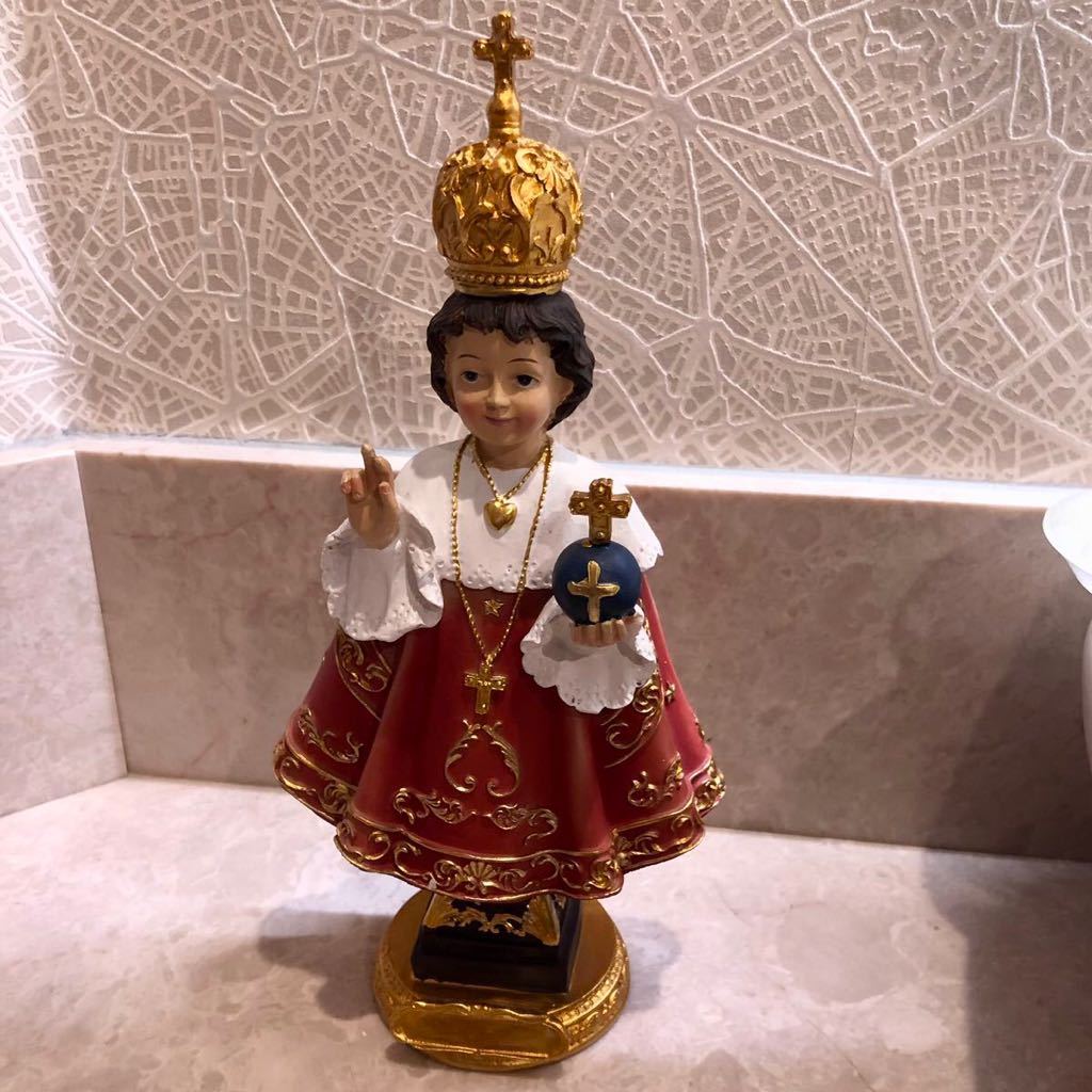 全国送料無料 サントニーニョ Santo Nino(幼子イエス)像 赤 高さ300mm