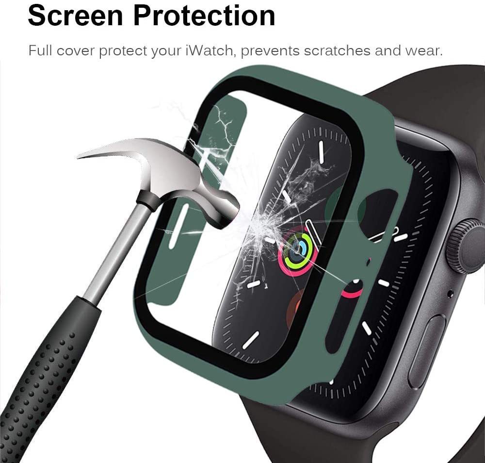 【送料無料】Apple Watch 用ケース アップルウォッチ保護ケース ガラスフィルム 一体型 アップルウォッチカバー(42mm ダークグリーン)_画像6