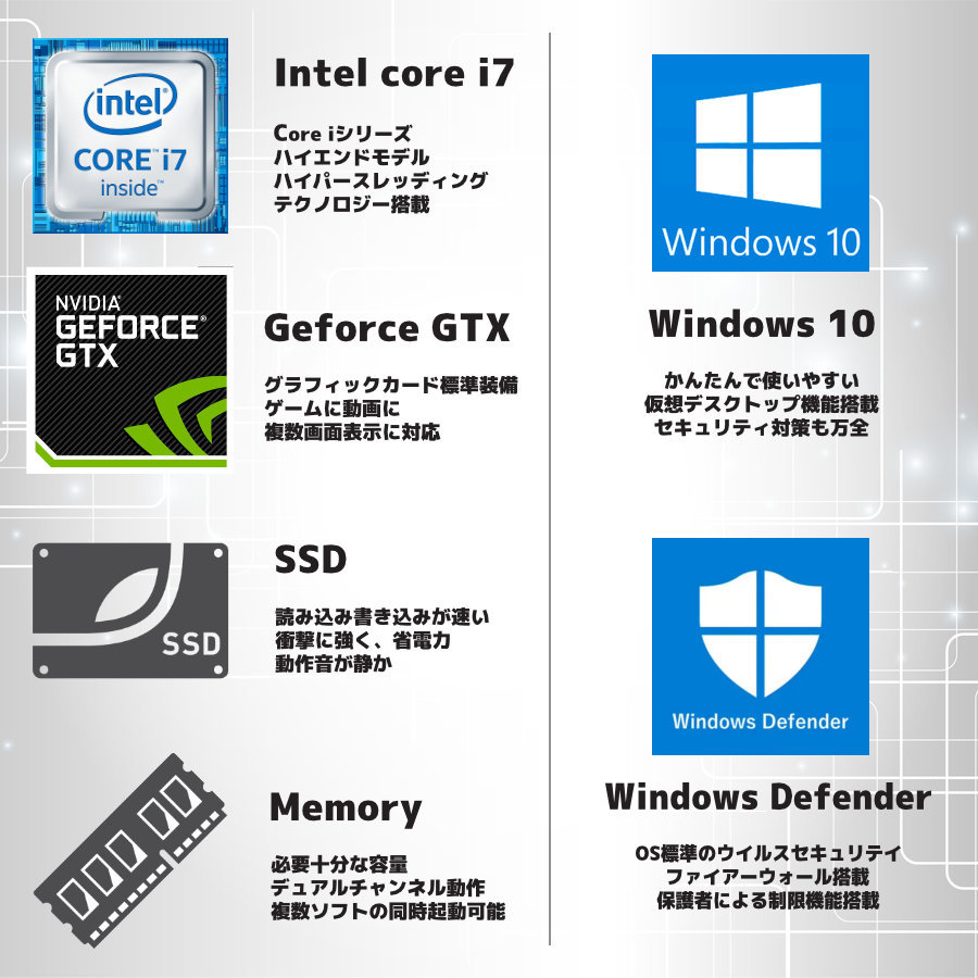 新作人気モデル i7-6700 GTX1660-6GB搭載 SSD ゲーミングpc デスクトップ型PC - cours-des-grands.fr