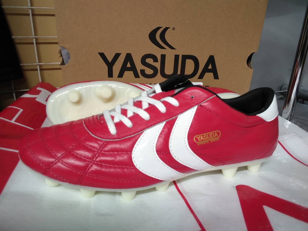 限定 ヤスダ YASUDA サッカーシューズ サッカースパイク 固定式 Ligaresga Pro YSD-F20.001.0201W RED/WHT 27,5cm _画像1