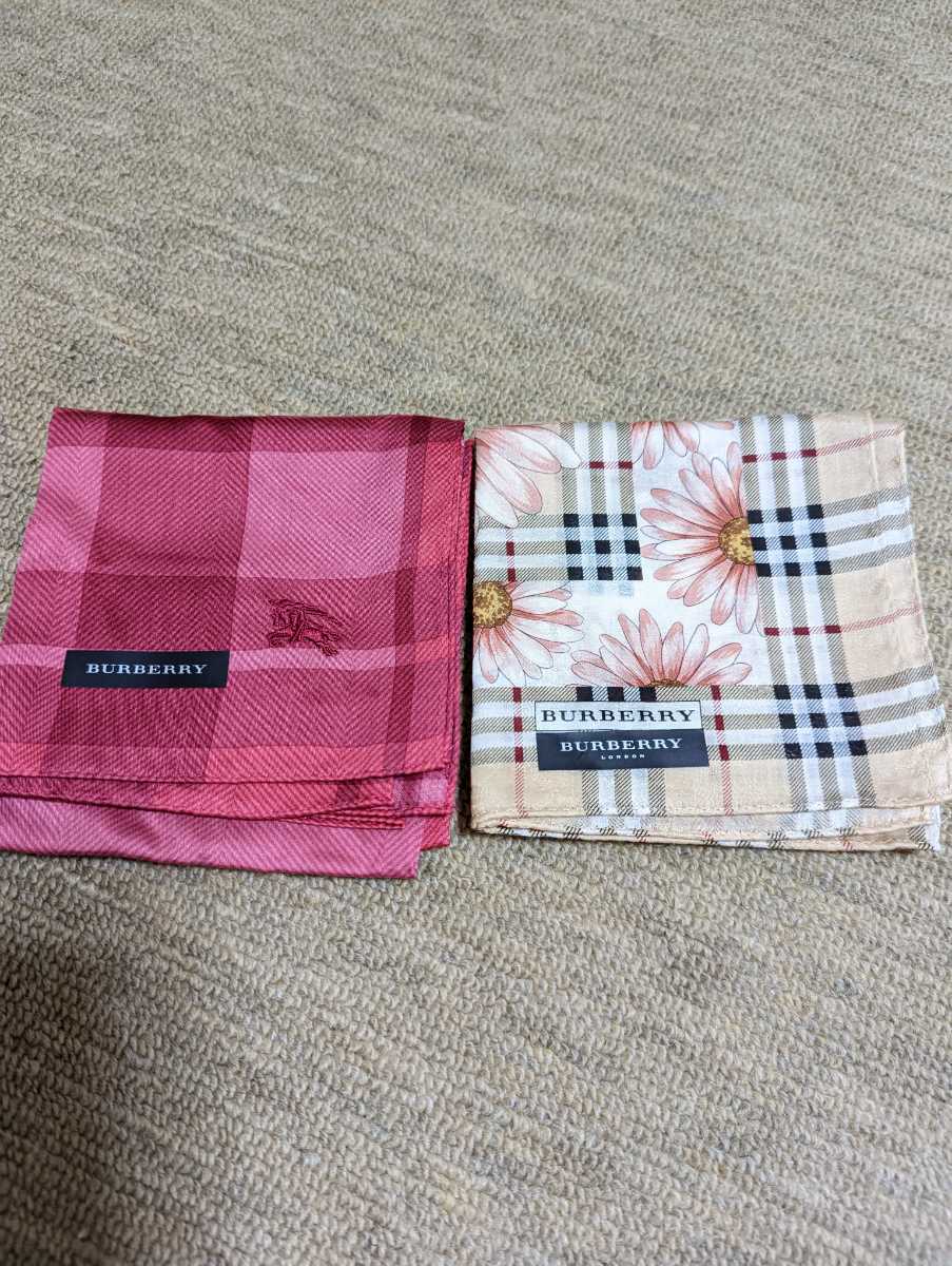 ◆未使用!! BURBERRY バーバリー ハンカチ2枚セット_画像1