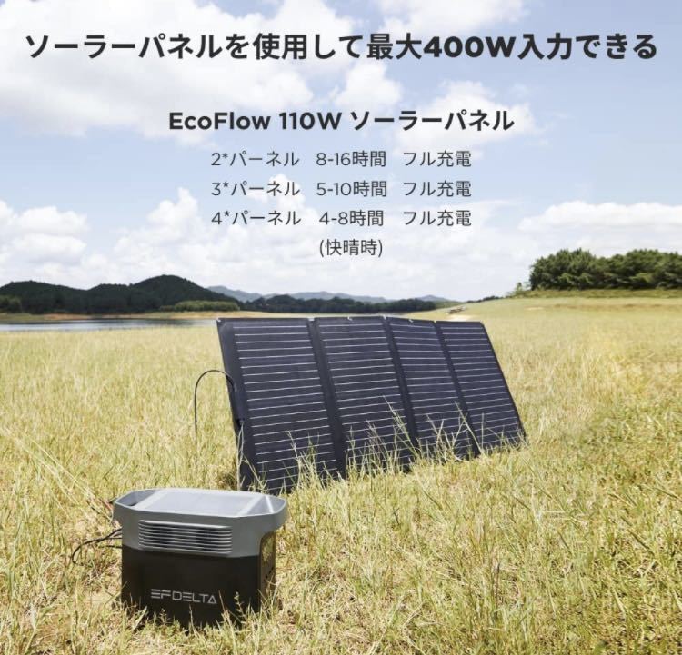 EcoFlow ポータブル電源 EFDELTA 350000mAh/1260Wh 大1600W(サージ3100W) 高速充電2時間 家庭用蓄電池 MPPT 50Hz/60Hz対応　_画像6