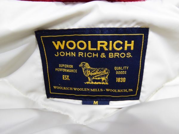 WOOLRICH/ウールリッチ　ダウンコート　レディース　サイズM　ファー　チャック/ボタン　レッド　196J_画像10