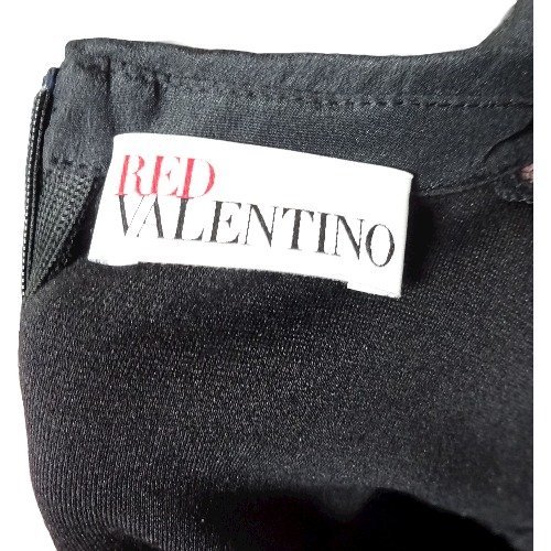 D13665N◆ 中古美品 RED Valentino レッドヴァレンティノ 半袖 ワンピース 黒 サイズＳ 肩部分シースルー ファッション レディース_画像7