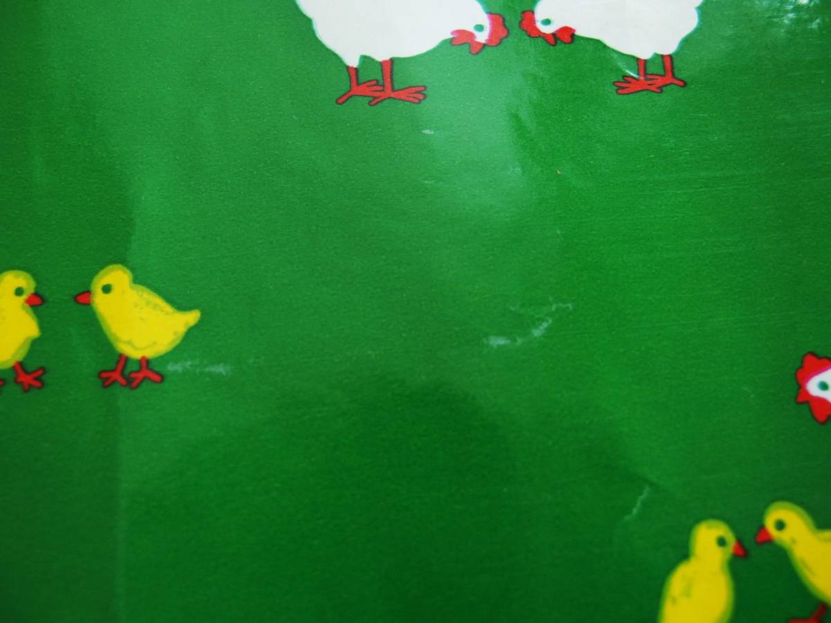  stock a little! Switzerland made Vintage & retro wax paper, wrapping paper ( chicken. family, chick ) 50xm x 70cm