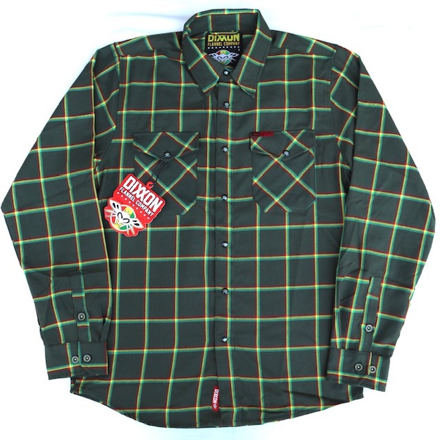 ご予約品】 GREEN チェックシャツ L/S FLANNEL DIXXON x SOULJAH FLY