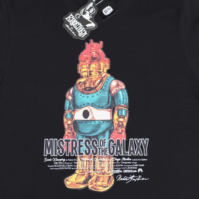 新品本物】 Robot H-0249 EROSTIKA ロッキンジェリービーン Lサイズ 新品 Tシャツ RockinJerryBean 黒色 イラスト、キャラクター 激レア BLACK FLYS ROBO FLY ブルーレンズ