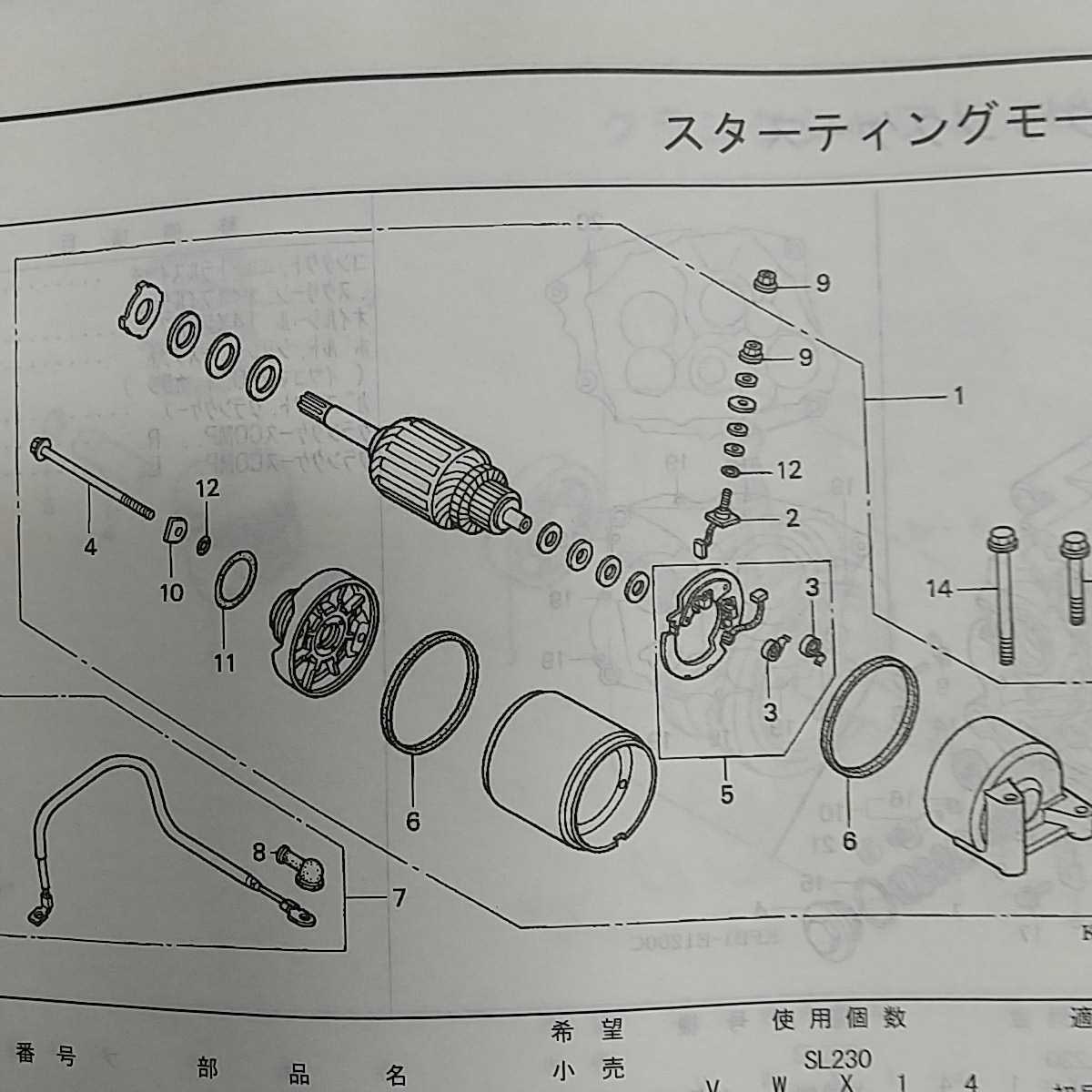 SL230 MD33 セルモーター　ブラシホルダー　ブラシターミナル　純正未使用品　新品