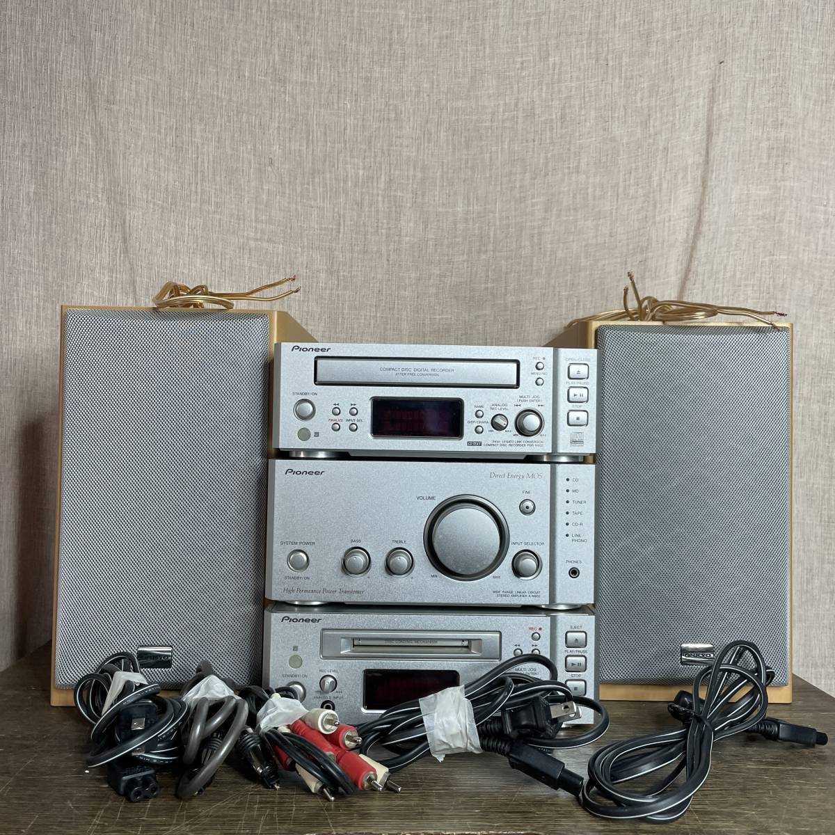 Pioneer FILLシリーズ CD/MD/アンプ A-N902//MJ-N902/PD-N902 スピーカー付 動作OK★保証有（管理ID：4340）