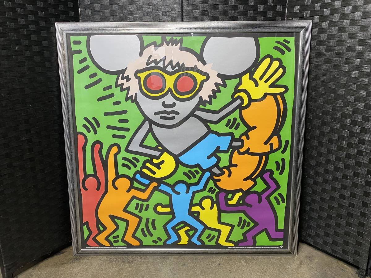 キース・ヘリング Keith Haring「Andy Mouse」96.5×96.5㎝ 大型作品