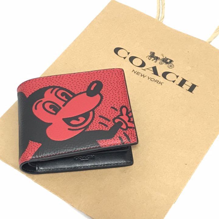 驚きの価格 COACH コーチ ディズニーキースヘリング 限定コラボ折り
