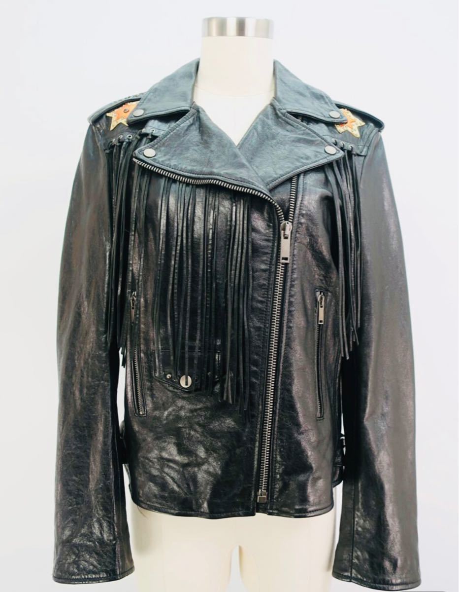 ヴァレンティノ Valentino 44ラム100%ライダースジャケット ¥572,000