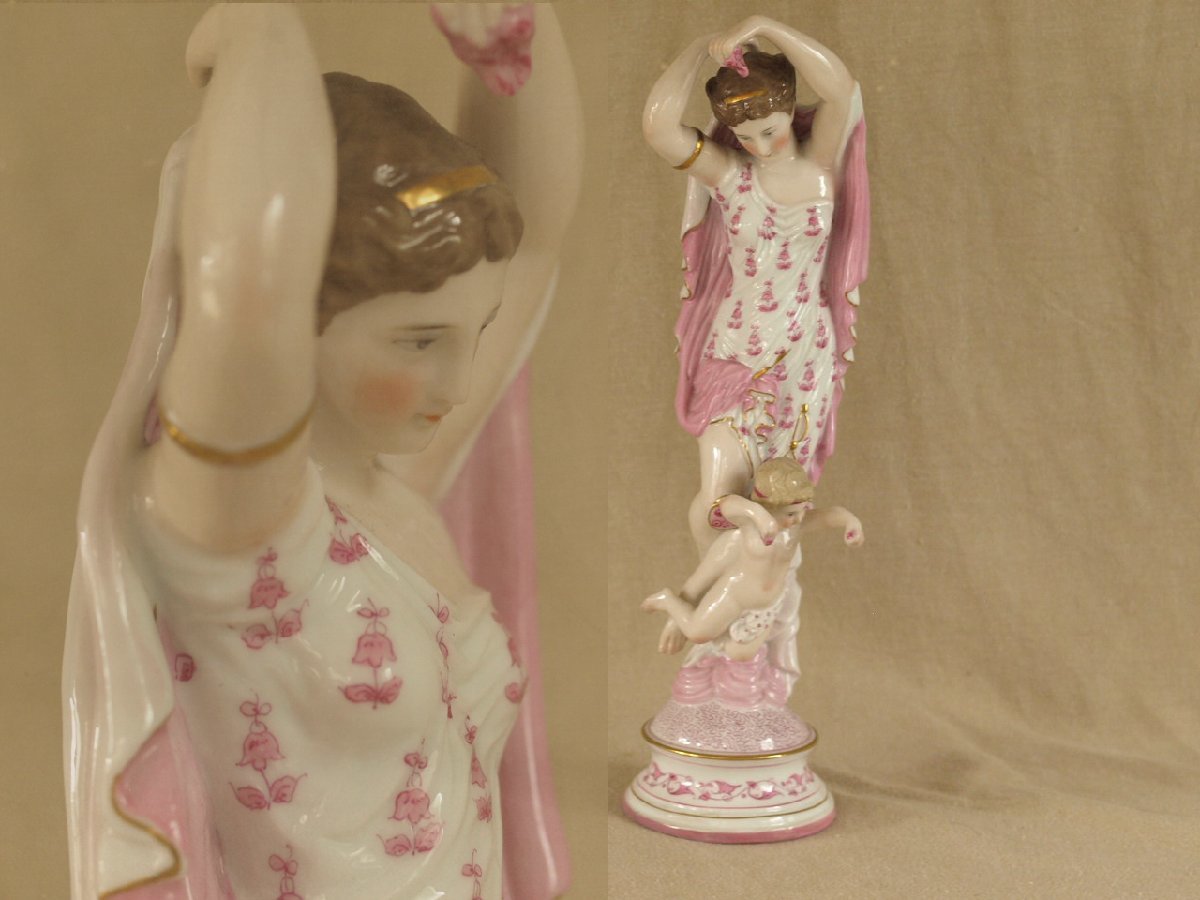 驚きの値段で 検 Volkstedt フォルクシュテット 女神と天使フィギュア 19世紀 希少18 マイセン人形 angel Goddess アールヌーボー 西洋アンティーク マイセン