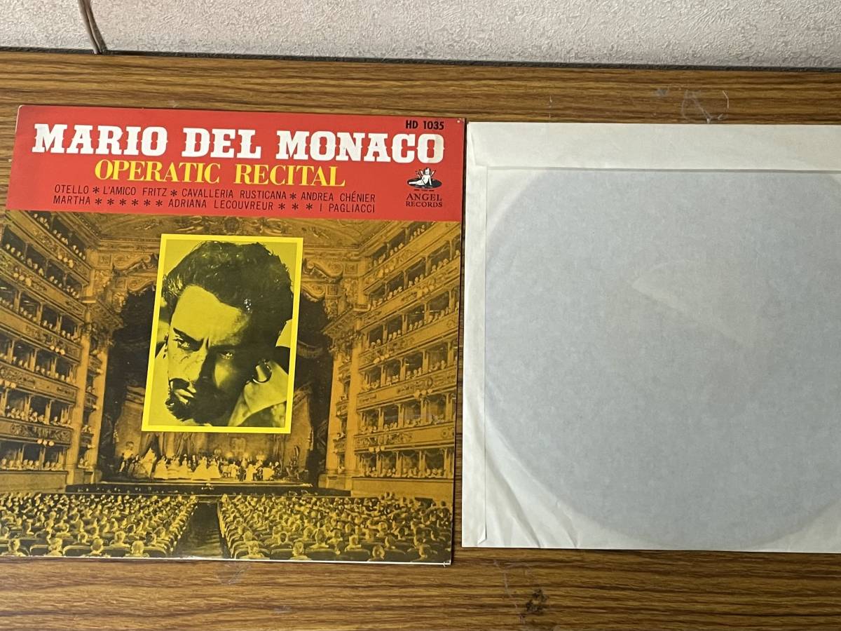 即決　マリオ・デル・モナコ・オペラ・アリア集・HD1035・赤盤レコード　_画像1