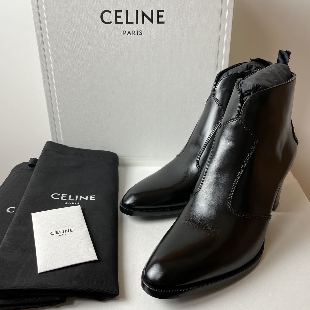 新作 大人気 超希少 新品未使用品 CELINE HOMME 8.5cm ヒールブーツ