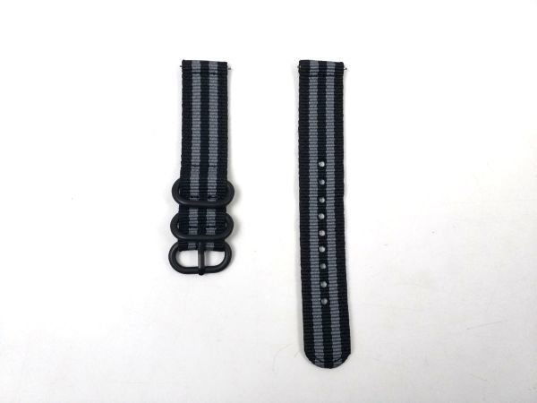 Нейлоновый военный ремешок замена часы ряд Quice Release Black Grey x Black 18mmm