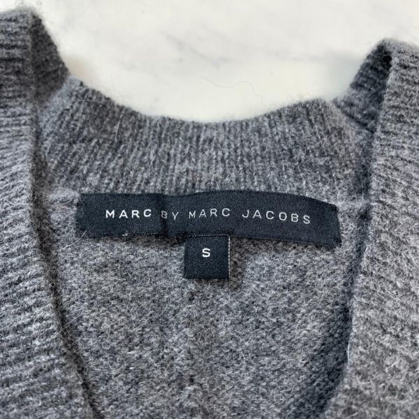 MARC BY MARC JACOBS マークバイマークジェイコブス ニット リボン付き ボレロ グレー アンゴラ S C3373_画像3