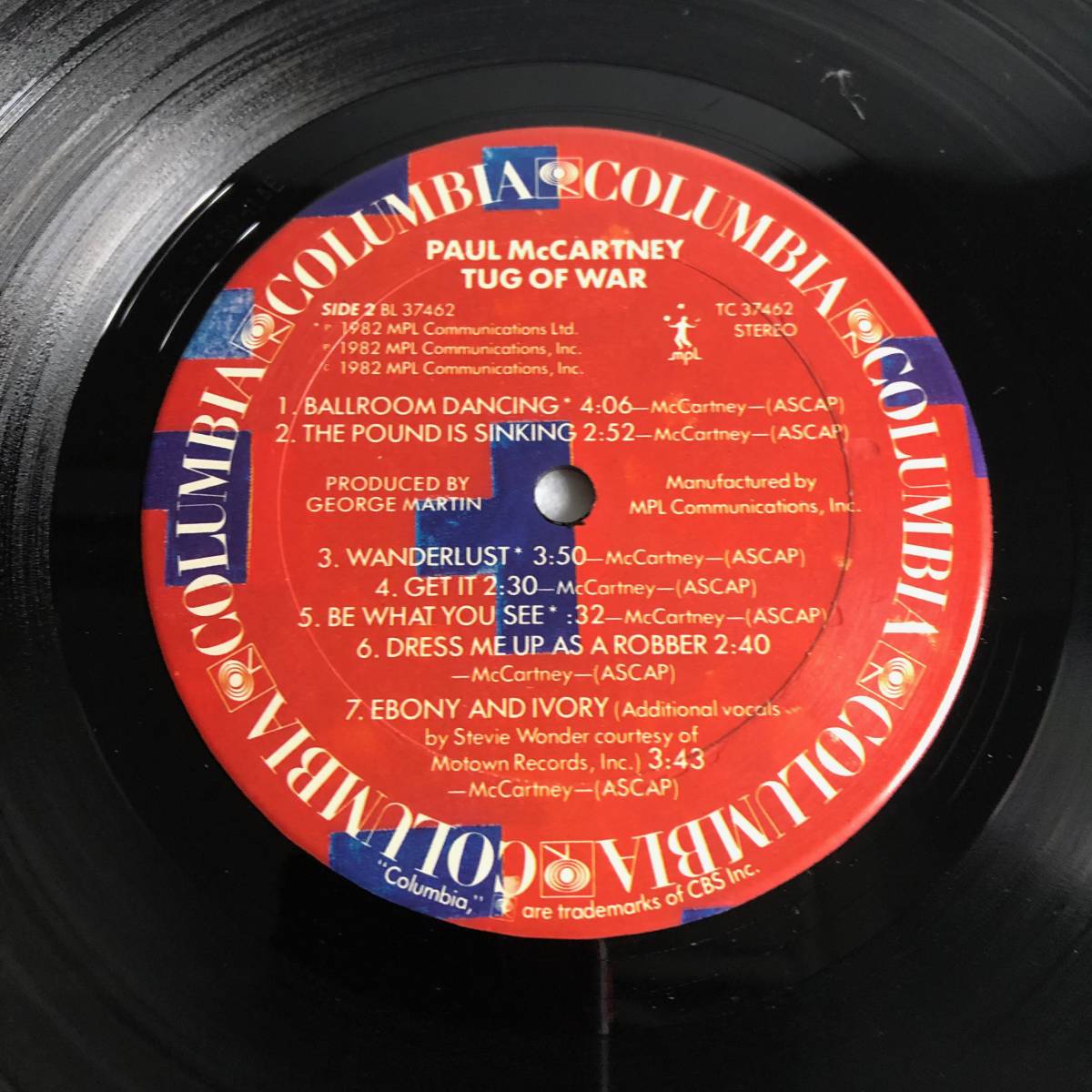 中古LPレコード プロモ Paul McCartney Tug Of War US盤 Columbia TC 37462_画像7