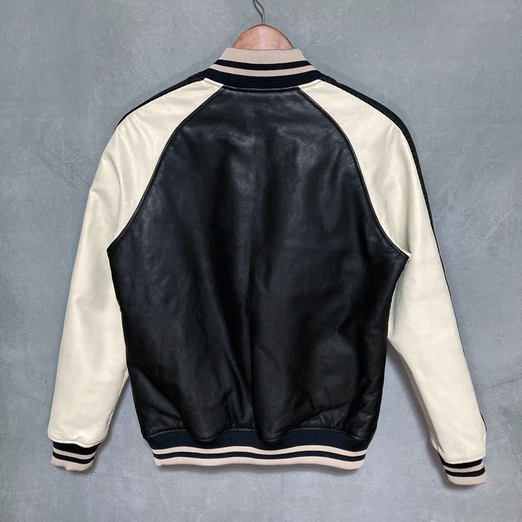 ACANTHUS アカンサス L1705 cow leather souvenir jkt 牛革 オールレザー リバーシブル スカジャン レザージャケット size.M ブラック_画像4