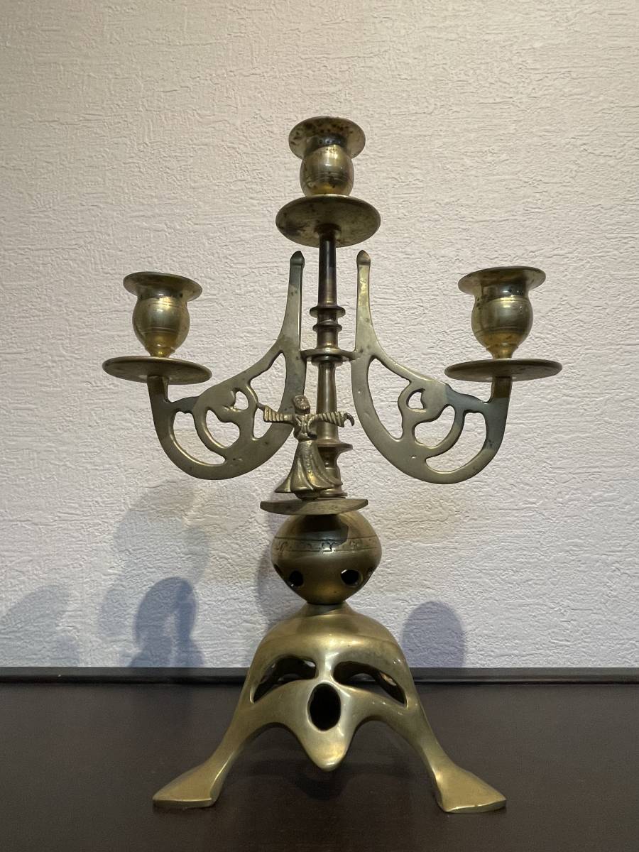 アンティーク キャンドルスタンド キャンドルホルダー 燭台 真鍮製